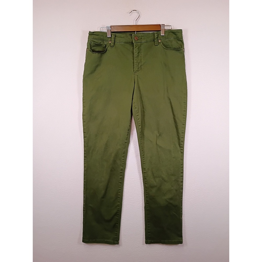 Earthy Utility Bandolino Women 12 Olive Green Amy Straight Leg Stretch Pants